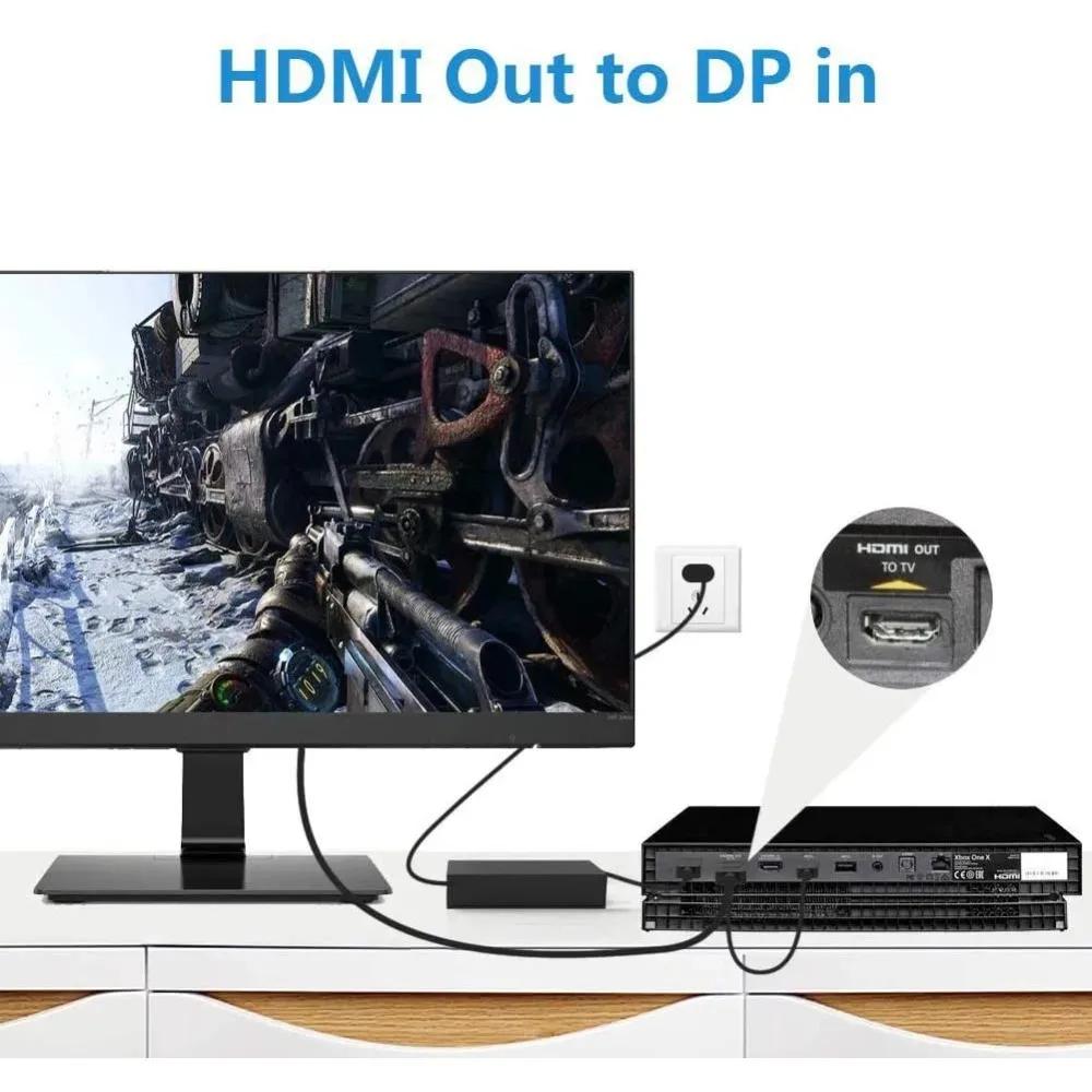 6FT HD 4K 60HZ HDMI-÷ Ʈ ̺ 1.8M HDMI 2.0-DP  (USB  ڵ ), PS5 PS4 Pro PC ƮϿ